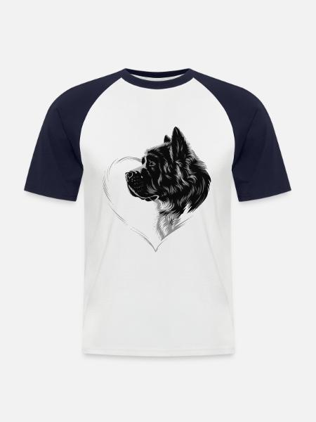 Bernhardiner - Männer Baseball-T-Shirt - Weiß/Navy
