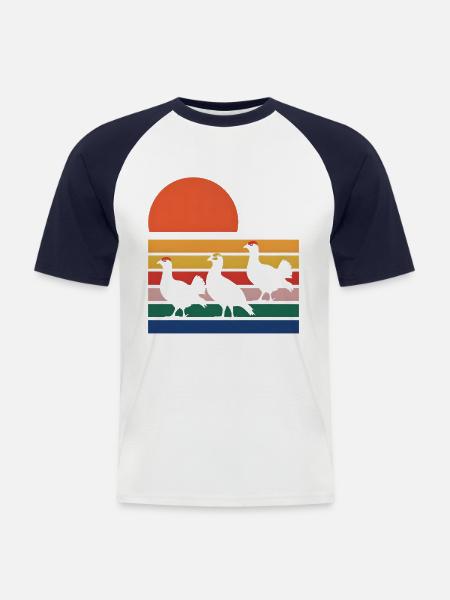 Auerhahn - Männer Baseball-T-Shirt - Weiß/Navy