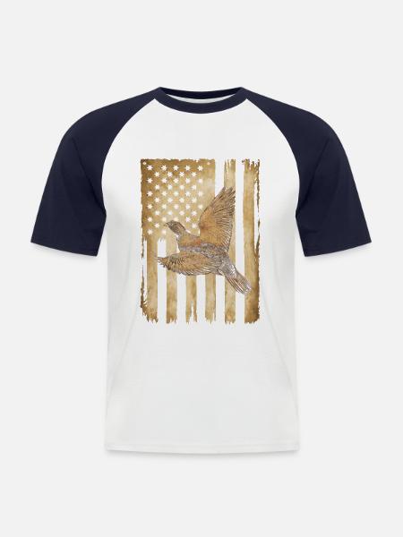 Auerhahn - Männer Baseball-T-Shirt - Weiß/Navy