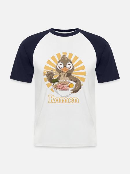 Auerhahn - Männer Baseball-T-Shirt - Weiß/Navy