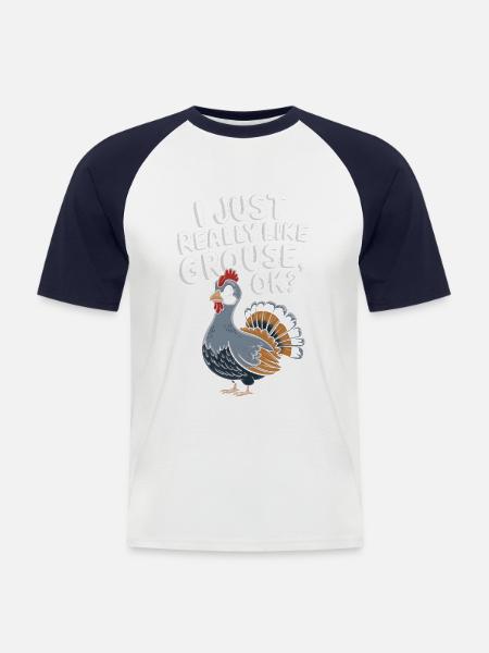 Auerhahn - Männer Baseball-T-Shirt - Weiß/Navy