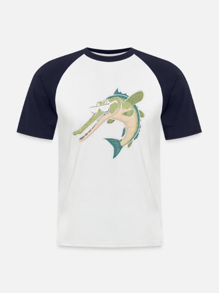 Gar - Männer Baseball-T-Shirt - Weiß/Navy