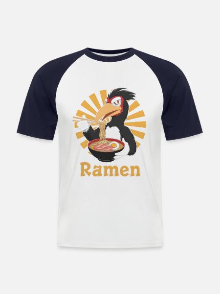 Nashornvogel - Männer Baseball-T-Shirt - Weiß/Navy
