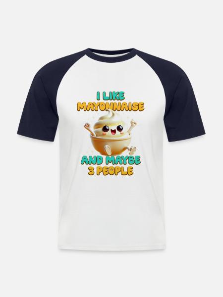 Mayonnaise - Männer Baseball-T-Shirt - Weiß/Navy
