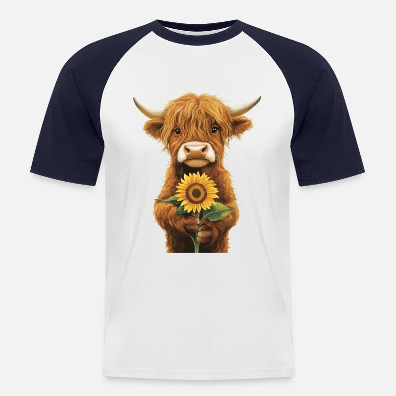 Eule - Männer Baseball-T-Shirt - Weiß/Navy