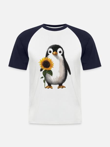 Tiger - Männer Baseball-T-Shirt - Weiß/Navy