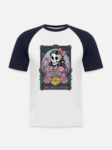 Tarotkarte - Männer Baseball-T-Shirt - Weiß/Navy