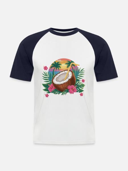 Turks- und Caicosinseln - Männer Baseball-T-Shirt - Weiß/Navy
