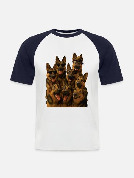 Deutscher Schäferhund - Männer Baseball-T-Shirt - Weiß/Navy