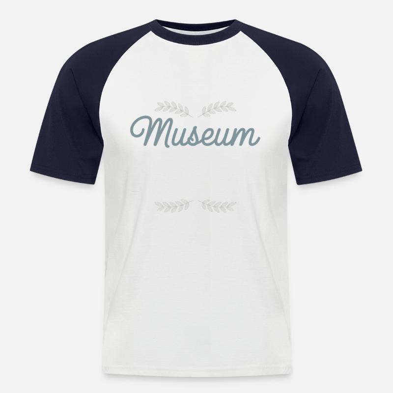 Museum - Männer Baseball-T-Shirt - Weiß/Navy