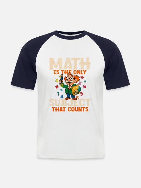 Math - Men's Baseball T-Shirt - white/navy
