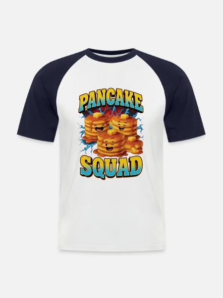 Pfannkuchen - Männer Baseball-T-Shirt - Weiß/Navy