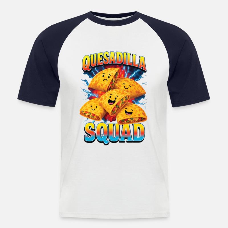 Quesadilla - Männer Baseball-T-Shirt - Weiß/Navy