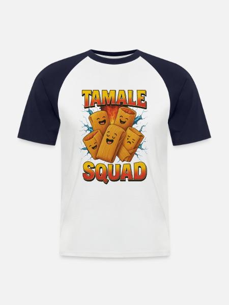 Tamale - T-shirt baseball manches courtes Homme - blanc/marine