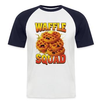 Waffles - Men's Baseball T-Shirt - white/navy - Front - Nik (191cm)