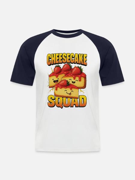 Cheesecake - Männer Baseball-T-Shirt - Weiß/Navy