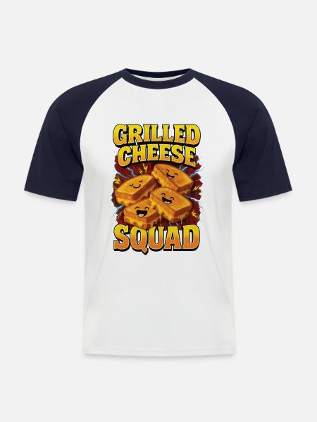 Gegrillter Käse - Männer Baseball-T-Shirt - Weiß/Navy