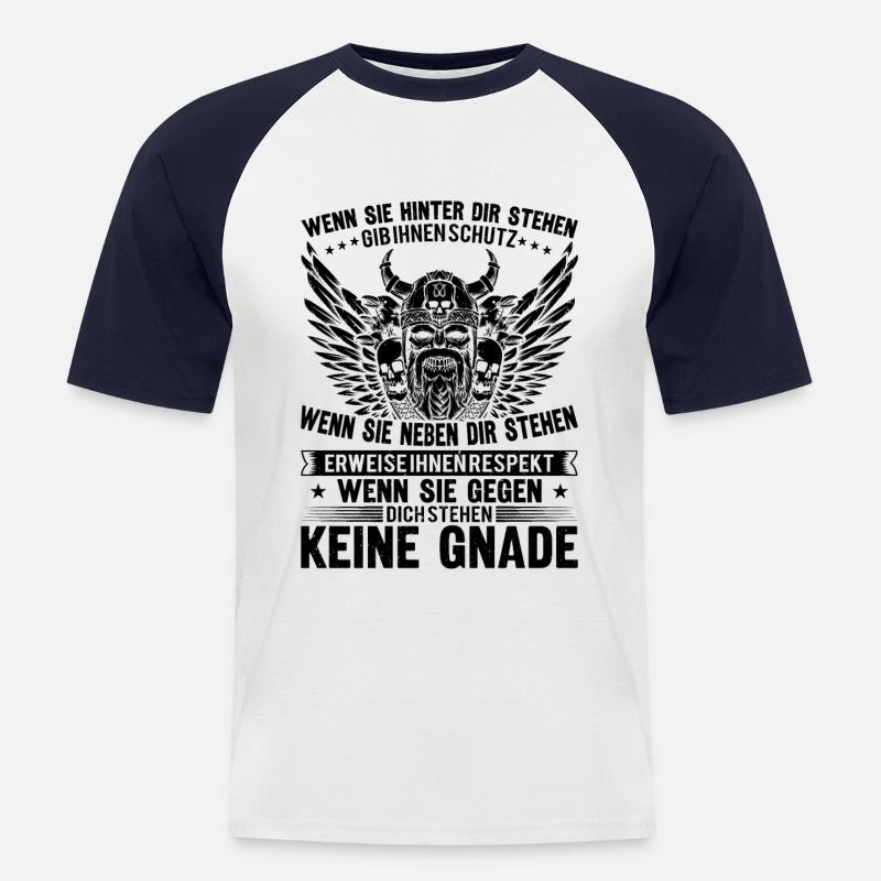 Wenn Sie Hinter Dir Stehen - Männer Baseball-T-Shirt - Weiß/Navy