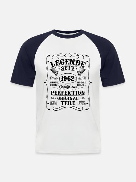 Legende Seit 1962 - Männer Baseball-T-Shirt - Weiß/Navy