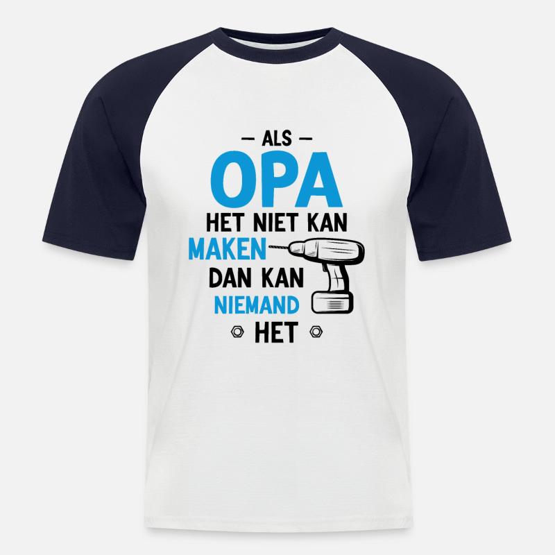 Opa's Ongeëvenaarde Vaardigheden - Männer Baseball-T-Shirt - Weiß/Navy