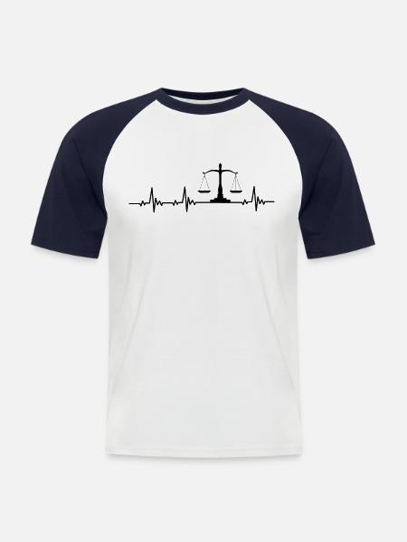 Cool Lawyer Justice T-Shirt - Men's Baseball T-Shirt - white/navy