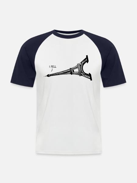 I Fell Graphic - Men's Baseball T-Shirt - white/navy