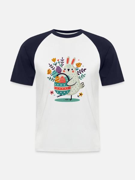 Sweet Easter motif - Men's Baseball T-Shirt - white/navy
