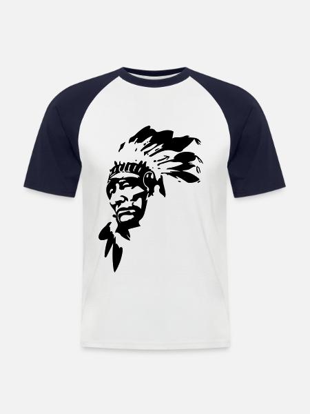 Indian - Men's Baseball T-Shirt - white/navy