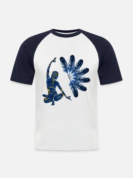 yoga 22 e 272 - Men's Baseball T-Shirt - white/navy