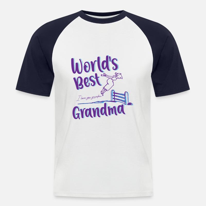 Ich liebe dich Großmutter - Männer Baseball-T-Shirt - Weiß/Navy