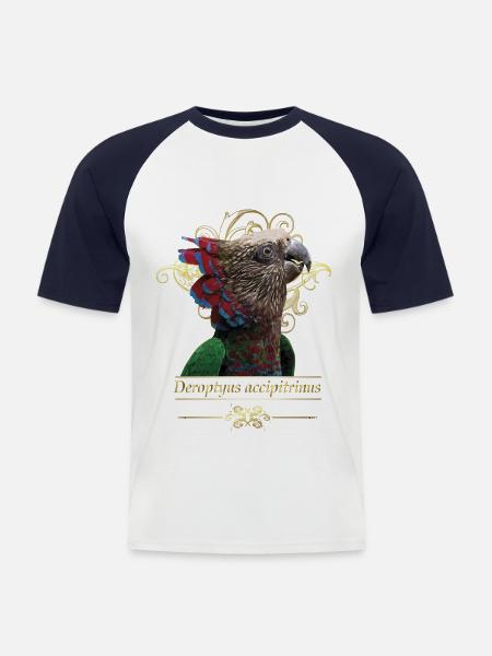 The cacique parrot - Men's Baseball T-Shirt - white/navy