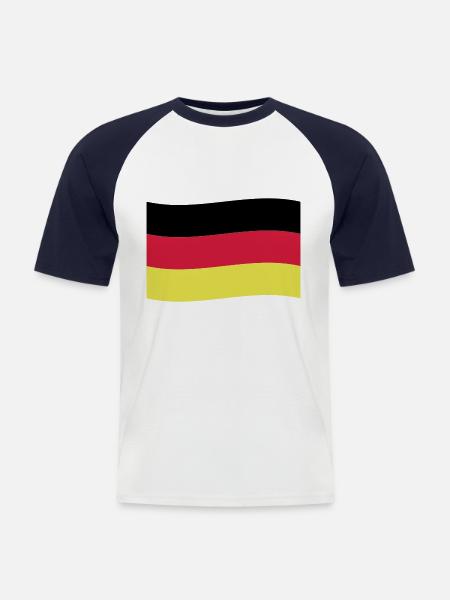 Germany flag - Men's Baseball T-Shirt - white/navy