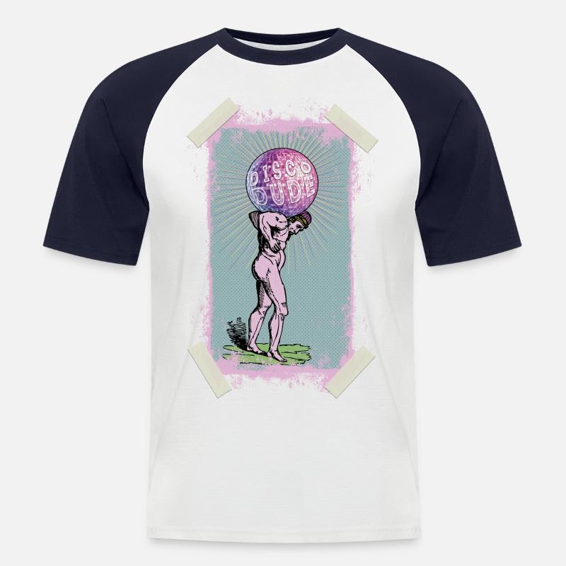Disco-Typ - Männer Baseball-T-Shirt - Weiß/Navy