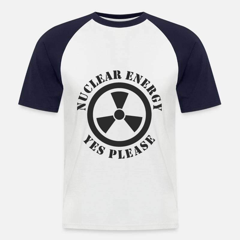 Kernenergie, Ja bitte, Atomkraft - Männer Baseball-T-Shirt - Weiß/Navy