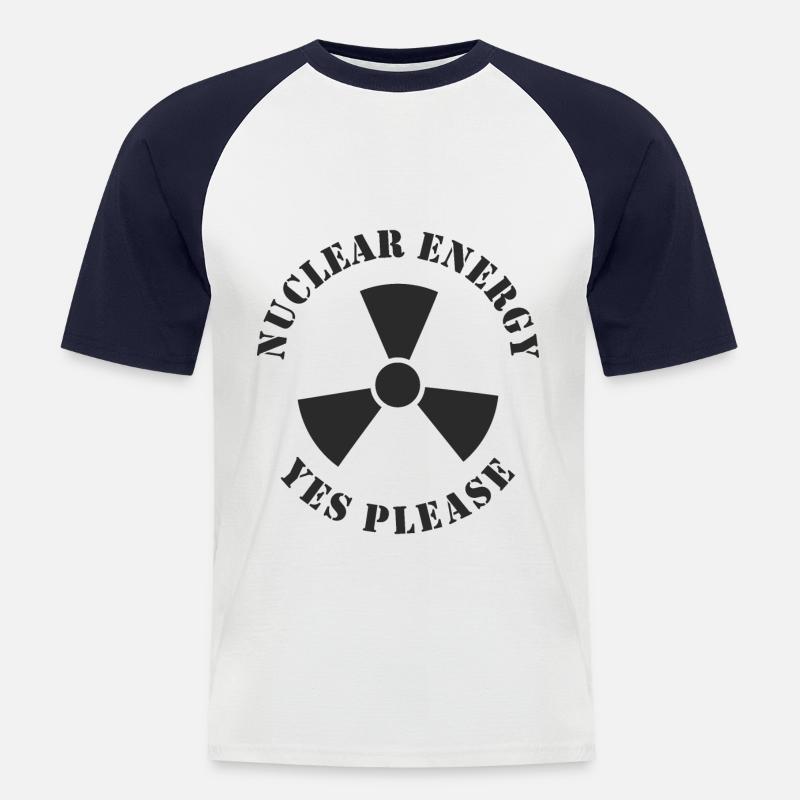Kernenergie, Ja bitte, Atomkraft - Männer Baseball-T-Shirt - Weiß/Navy