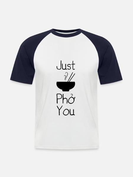 Just Pho You - Men's Baseball T-Shirt - white/navy