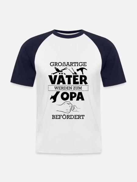 Großartige Väter Opa - Männer Baseball-T-Shirt - Weiß/Navy