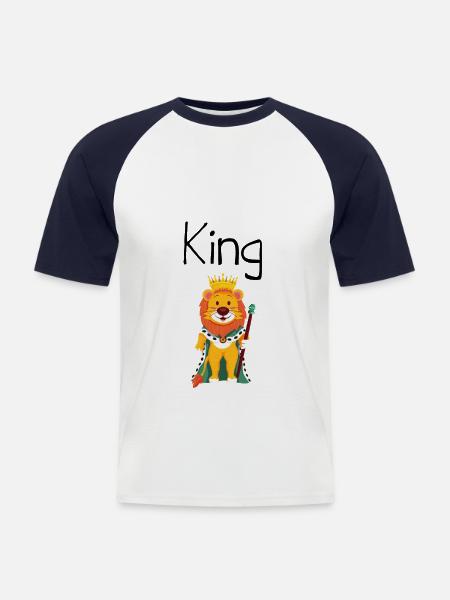 King Queen Partnerlook - Männer Baseball-T-Shirt - Weiß/Navy