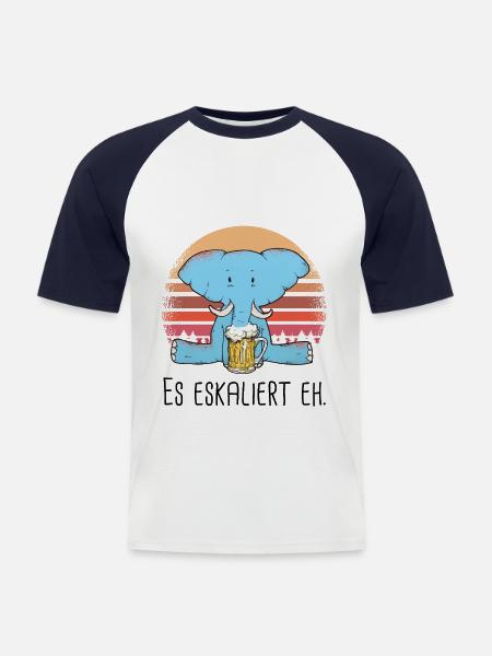 Es Eskaliert Eh - Männer Baseball-T-Shirt - Weiß/Navy