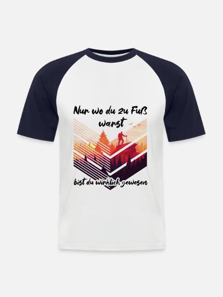 Wandern Spruch - Männer Baseball-T-Shirt - Weiß/Navy