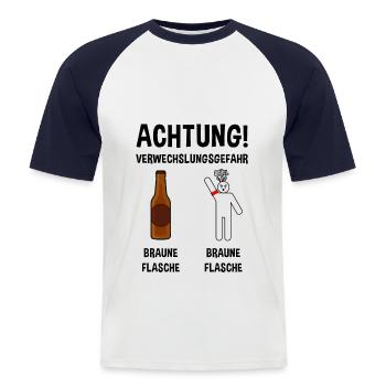 Anti Nazi Spruch - Männer Baseball-T-Shirt - Weiß/Navy - Vorne - Nik (191cm)
