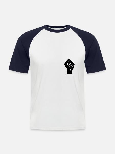 Black Lives Matter Faust - T-shirt baseball manches courtes Homme - blanc/marine