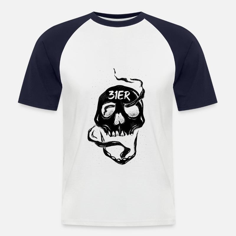 31er - Männer Baseball-T-Shirt - Weiß/Navy