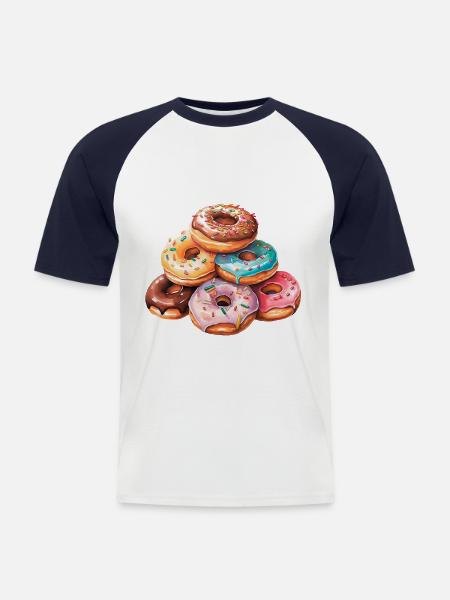 Berg Donuts | Donut Mountain - Men's Baseball T-Shirt - white/navy