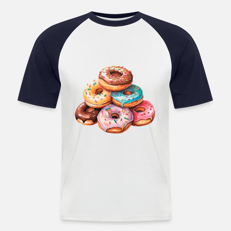 Berg Donuts | Donut Mountain - Männer Baseball-T-Shirt - Weiß/Navy