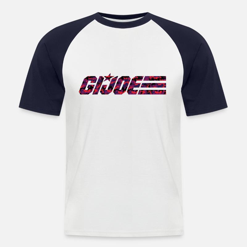 GI Joe-logo i røde kamuflasjefarger - Kortermet baseball skjorte for menn - hvit/marine