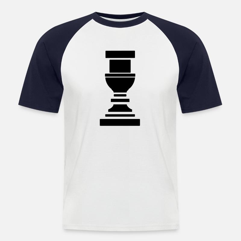 Griechische Säule - Männer Baseball-T-Shirt - Weiß/Navy