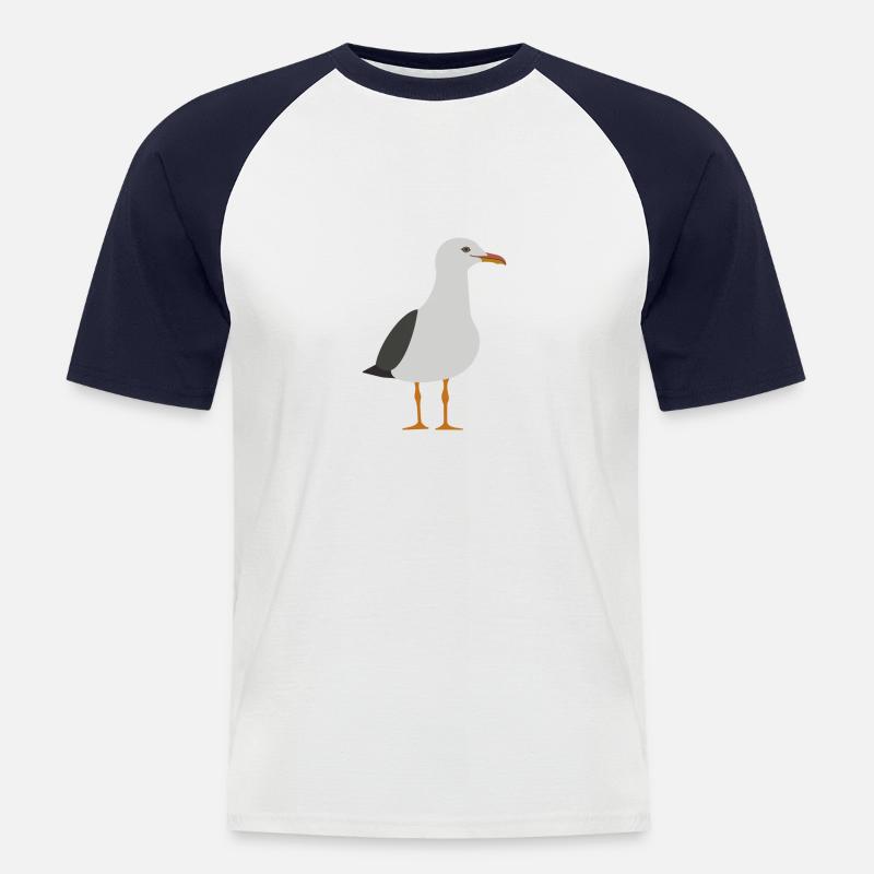 Möwe - Männer Baseball-T-Shirt - Weiß/Navy