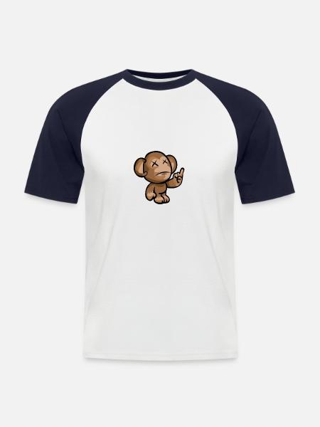 monkey - Men's Baseball T-Shirt - white/navy