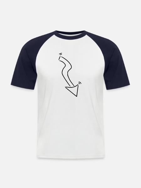Arrow Drawing Sketch Black - Men's Baseball T-Shirt - white/navy